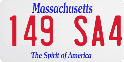 MA license plate 149SA4