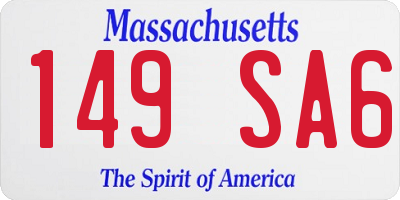 MA license plate 149SA6
