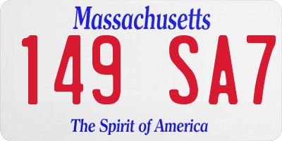 MA license plate 149SA7
