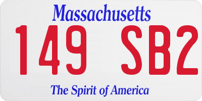 MA license plate 149SB2