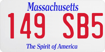 MA license plate 149SB5