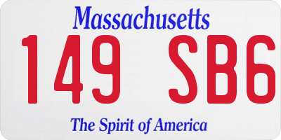 MA license plate 149SB6