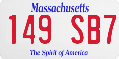 MA license plate 149SB7