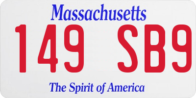 MA license plate 149SB9
