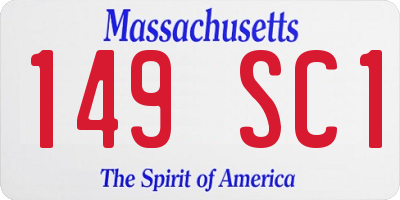 MA license plate 149SC1