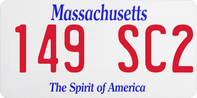 MA license plate 149SC2