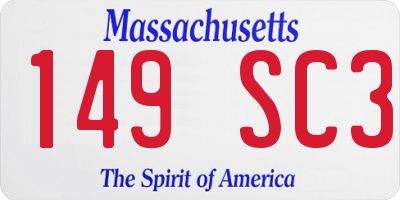 MA license plate 149SC3