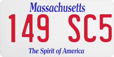 MA license plate 149SC5