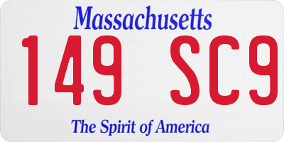 MA license plate 149SC9