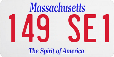MA license plate 149SE1