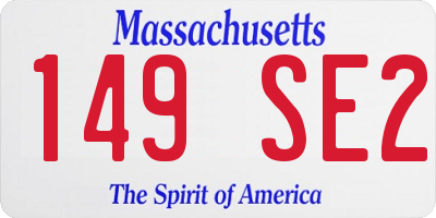 MA license plate 149SE2