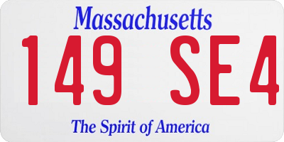 MA license plate 149SE4