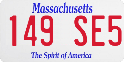 MA license plate 149SE5