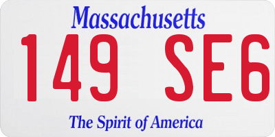 MA license plate 149SE6