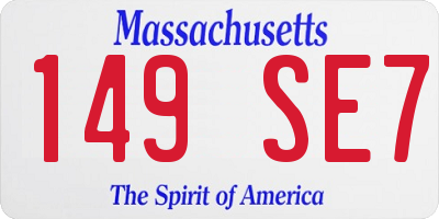 MA license plate 149SE7