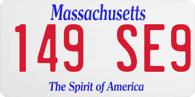 MA license plate 149SE9
