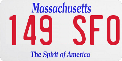 MA license plate 149SF0