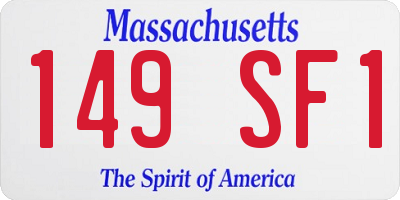 MA license plate 149SF1