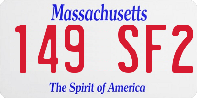 MA license plate 149SF2