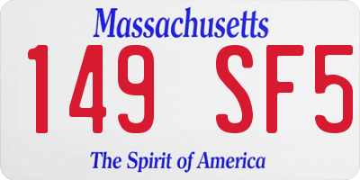 MA license plate 149SF5