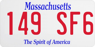 MA license plate 149SF6