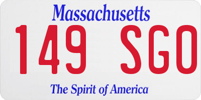 MA license plate 149SG0