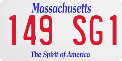 MA license plate 149SG1