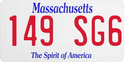 MA license plate 149SG6