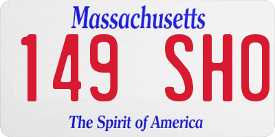 MA license plate 149SH0