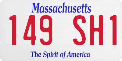 MA license plate 149SH1