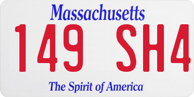 MA license plate 149SH4