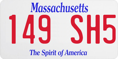 MA license plate 149SH5