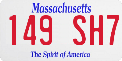 MA license plate 149SH7