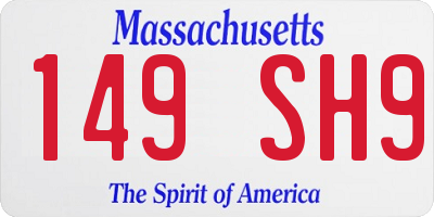 MA license plate 149SH9