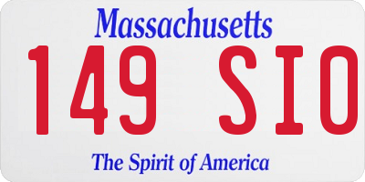 MA license plate 149SI0