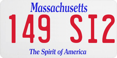 MA license plate 149SI2