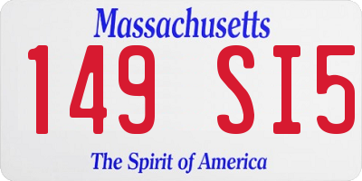 MA license plate 149SI5