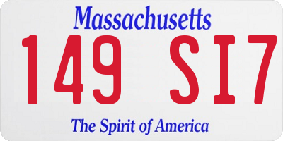 MA license plate 149SI7