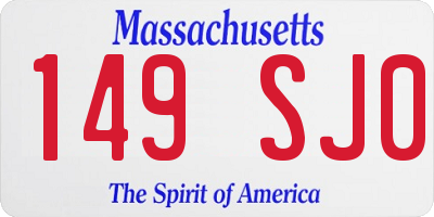 MA license plate 149SJ0