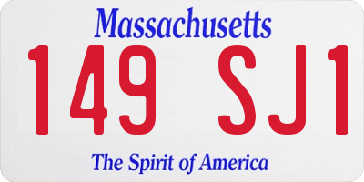 MA license plate 149SJ1
