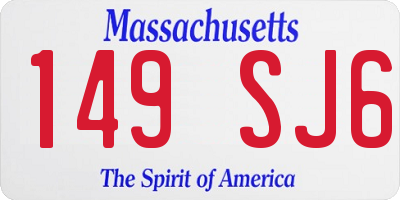 MA license plate 149SJ6
