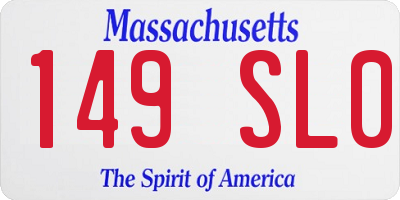 MA license plate 149SL0