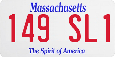 MA license plate 149SL1