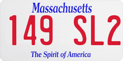 MA license plate 149SL2