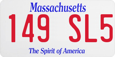MA license plate 149SL5