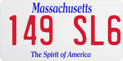 MA license plate 149SL6