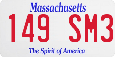 MA license plate 149SM3