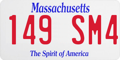 MA license plate 149SM4