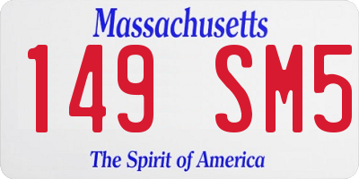 MA license plate 149SM5