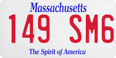 MA license plate 149SM6